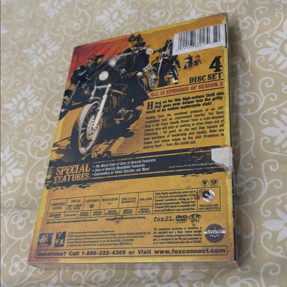 NWT Sealed Sons of Anarchy Season Two 4 Disk DVD Set Brand New Wrapped - Picture 3 of 6